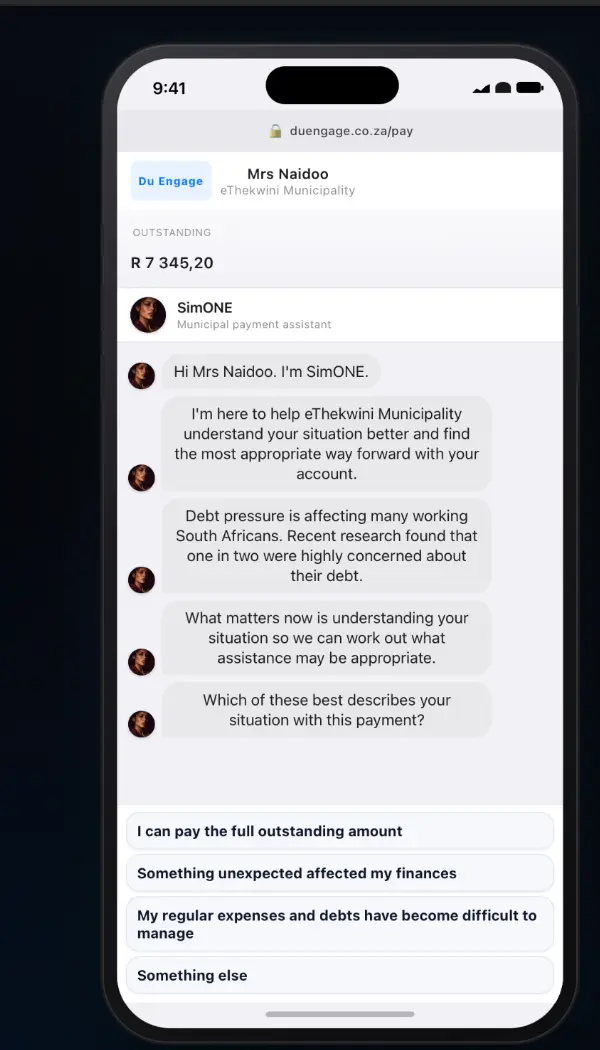 SimONE customer engagement journey on mobile
